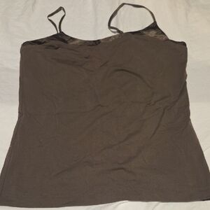 Banana Republic Brown Satin-Trim Camisole